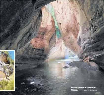  ?? Photo / David Haxton ?? Darker section of the Patuna Chasm.