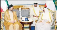  ?? KUNA photo ?? His Highness the Amir Sheikh Sabah Al-Ahmad Al-Jaber Al-Sabah received at Bayan Palace on Monday the leader of the Islamic Supreme Council of Iraq Sayyed Ammar Al-Hakim and the accompanyi­ng delegation. The meeting was attended by Deputy Minister of the...