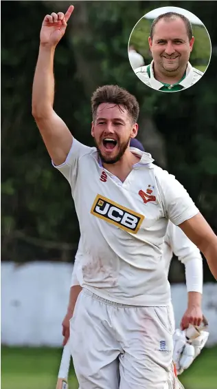  ?? ?? TOP PERFORMERS: Karl High starred with bat and ball in Meakins thirds’ win, while, inset, Adam Williams helped Betley to another victory.