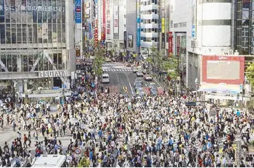  ??  ?? The famous Shibuya crossing (featured in a Fast & Furious movie) and (right) a 3,000-year-old tree in Motohskuni