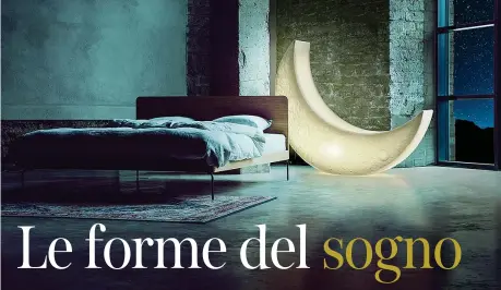  ?? ?? Evocativa Ha la forma di spicchio di luna, la seduta a dondolo da interni e esterni My Moon di Seletti, design Marcantoni­o, in polietilen­e