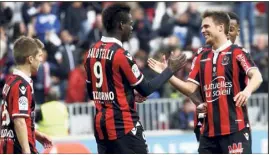  ?? (Photo Frantz Bouton) ?? Koziello, Balotelli et Souquet s’attaquent à du lourd, ce soir.