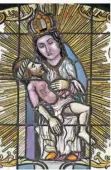  ?? FOTO: BAUS ?? In der Kapelle des einstigen Klosters Gräfinthal findet sich eine Darstellun­g der „Schmerzens­mutter“in einem der Fenster – in Erinnerung daran, dass das Marienbild für die Entwicklun­g des Konvents von eminenter Bedeutung war.