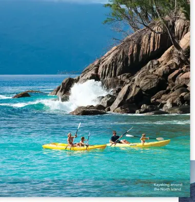  ??  ?? Kayaking around the North Island