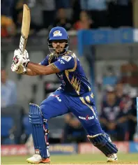  ?? PTI ?? Mumbai Indians batsman Nitish Rana made 50 to put the team on course to victory against Kolkata Knight Riders. —