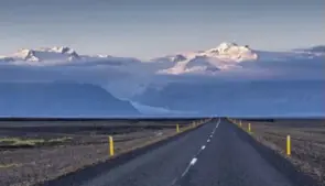  ??  ?? The road is long on Iceland’s south coast, and not always winding. Though it skirts and cuts through many mountains, there is only one minor climb, a one-kilometre stretch just before Vik at a 12-per-cent grade.