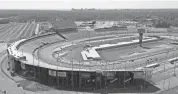  ?? AP ?? This is an aerial view of Richmond Raceway as workers put finishing touches on changes to the infield on April 12.