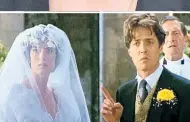  ??  ?? Anna Chancellor now and, inset, being dumped by Hugh Grant in 1994’s Four Weddings And A Funeral