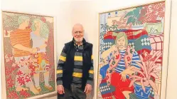  ?? Picture: Gareth Jennings. ?? Normal Gilbert with two of his paintings.