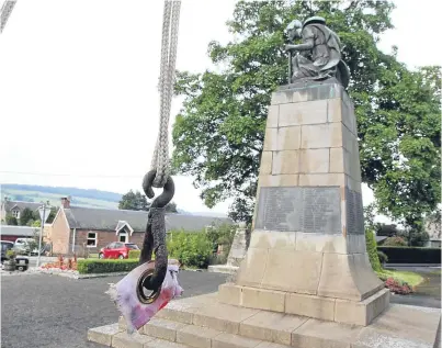  ??  ?? The remains of the flag at Alyth war memorial.