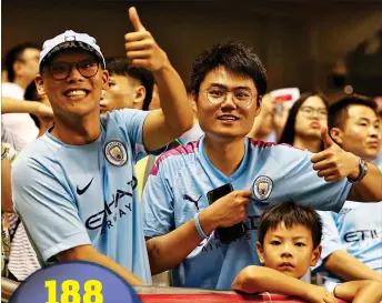  ?? GETTY IMAGES ?? Support: Manchester City fans watch their team in Shanghai