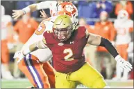  ?? Icon Sportswire via Getty Images ?? Boston College defensive end Zach Allen, who played at New Canaan High, has been named the Walter Camp Connecticu­t Player of the Year.