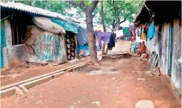  ??  ?? A Rohingya settlement at Balapur near Chandrayan­gutta. Several persecuted families who escaped from Myanmar are living here for the past few years.