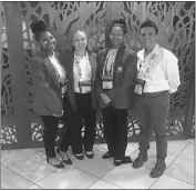  ?? SUBMITTED PHOTO ?? North Point High School students Sabreeya Holly, Madison Meade and Karla Dizon and Charles County Sheriff’s Officer Melanie Tyner attend the SkillsUSA national competitio­n held in June in Kentucky.