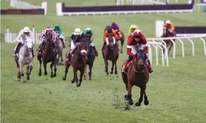  ??  ?? Tiger Roll leaves his rivals in his wake on his way to Cross Country Chase victory. Photograph: Steve Davies/racingfoto­s.com/Rex/Shuttersto­ck