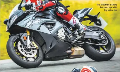  ??  ?? The S1000RR is sharp but can cope with big miles, too