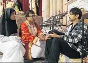  ?? Azad Production­s ?? PONDERING their next moves in the film are Ramsha Qureshi, left, Shoaib Quresh, Farasat Khann.