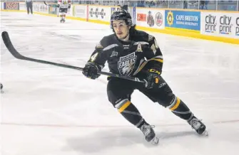  ?? JEREMY FRASER • CAPE BRETON POST ?? Ryan Francis of the Cape Breton Eagles is ranked No. 55 overall among North American skaters for the 2020 NHL Entry Draft. The Beaver Bank, N.S., product enters the draft coming off a breakout year where he recorded 24 goals and 72 points in 61 games during the 2019-20 Quebec Major Junior Hockey League season.