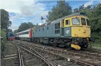  ?? GORDON TITMUSS ?? Northampto­n & Lamport Railway’s visiting Class 33 No. 33053 shunts Mk.3 stock at the end of the day’s running on August 8.