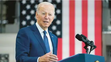  ?? MANUEL BALCE CENETA/AP ?? President Joe Biden speaks Friday in Maryland. His remarks about nuclear war came Thursday night.