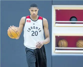  ?? TORONTO SUN FILES ?? Toronto traded former first-round Bruno Caboclo to Sacramento on Thursday in exchange for Malachi Richardson.