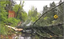  ?? Christian Abraham / Hearst Connecticu­t Media ?? The aftermath of the May 15 storm along Ball Pond Road in New Fairfield.