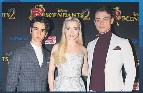  ?? Pictures: Disney/ Supplied ?? IN SA. Cameron Boyce, Dove Cameron and Thomas Doherty during the SA premiere of Descendant­s 2.