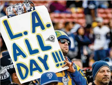  ?? KEVORK DJANSEZIAN / GETTY IMAGES ?? Pro football fans in Los Angeles have something to cheer about again with the Rams returning to the Super Bowl for the first time since the franchise moved back to the city three seasons ago.