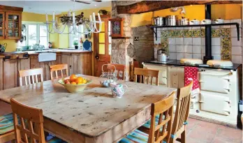  ?? Picture: ALAMY ?? Sought-after: Traditiona­l kitchen with Aga. Inset, freestandi­ng copper bath