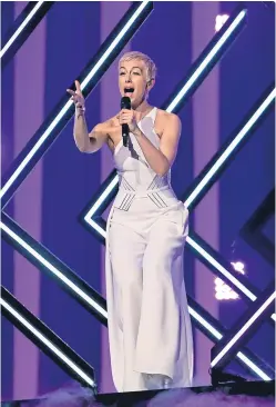  ??  ?? Surie performs the song Storm during a dress rehearsal in Lisbon. Picture: PA.