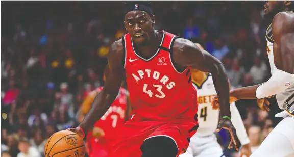  ??  ?? Raptors forward Pascal Siakam averaged a team-best 23.6 points per game as Toronto’s main scoring threat before the season was halted.
RON CHENOY/USA TODAY SPORTS/FILES