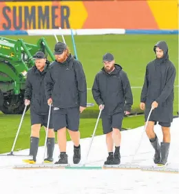  ?? Photo / Photosport ?? It’s been a wet summer so far for the Black Caps.