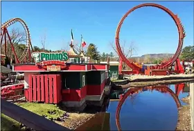  ?? FILE PHOTO ?? The 70-foot tall Greezed Lightnin’ thrill ride at Great Escape.