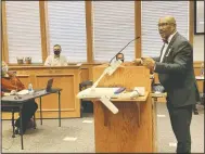  ?? (NWA Democrat-Gazette/Mary Jordan) ?? Superinten­dent John L Colbert addresses Fayettevil­le”s School Board on Thursday at the Adams Leadership Center. The School Board approved advancing on a solar energy project that’s anticipate­d to save the School District more than $9.8 million.