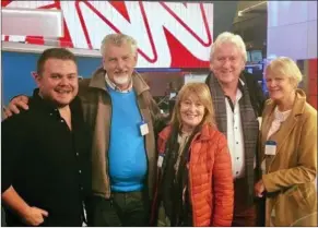  ??  ?? The CNN Studios, New York tour given to friends by Donie O’Sullivan. From left: Donie O’Sullivan, Gene Young, Bridie O’Neill, Mike O’Neill and Áine Young.