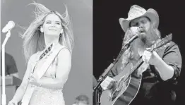  ?? AP PHOTOS 2019, 2018 ?? Maren Morris and Chris Stapleton each have six ACM nomination­s.