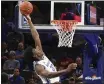  ?? KAREN PULFER FOCHT — THE ASSOCIATED
PRESS FILE ?? Memphis’ James Wiseman dunks against South Carolina State on Nov. 5. Wiseman is considered one of the top picks in this year’s NBA Draft.