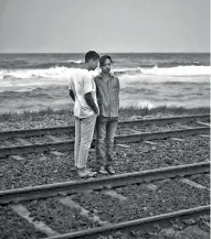  ??  ?? It’s complicate­d: Brandon Ingram and Benjamin Aluwihare as the young lovers. Pic by Tavish Gunasena