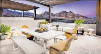  ?? Summerlin ?? Cordillera’s three-story rooftop decks take advantage of Summerlin West’s elevated topography providing unparallel­ed views of the Las Vegas Valley.