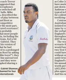  ??  ?? Punished: : Gabriel Shannon has been banned for four one-day internatio­nals nternation­als