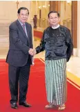  ?? AFP ?? Cambodia’s PM Hun Sen, left, and Myanmar military chief Min Aung Hlaing in Nay Pyi Taw.