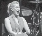  ??  ?? Kellie Pickler laughs during a party Hallmark threw for fans at Graceland.