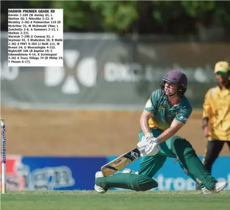  ?? Picture: GLENN CAMPBELL ?? PINT opener Josh Neill complied an impressive 111 from 134 balls, but it wasn’t enough, with his team losing to Waratah by 34 runs.