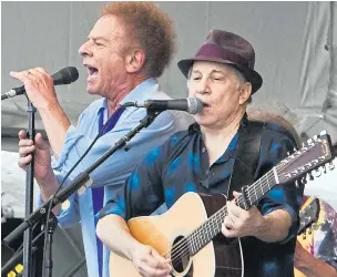  ??  ?? Art Garfunkel and Paul Simon on stage at the last gig they played in 2010