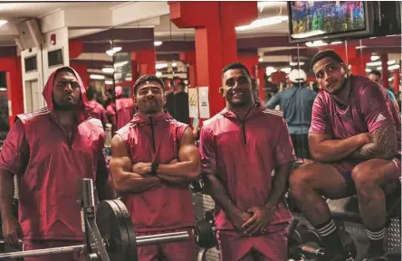  ?? Photo: All Blacks.com ?? From left; All Blacks prop George Bower, Richie Mo’uga Sevu Reece and Shane Frizell in Dunedin, New Zealand on July 6, 2021..