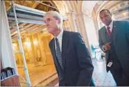  ?? J. SCOTT APPLEWHITE, FILE/AP PHOTO ?? In this June 21 file photo, special counsel Robert Mueller departs after a closed-door meeting with members of the Senate Judiciary Committee in Washington.