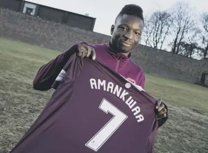  ??  ?? New Hearts winger Danny Amankwaa believes he is a cleverer player after recovering from three major injuries.