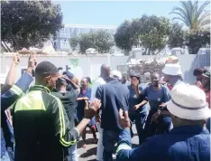  ??  ?? WORKERS of recycling company Don’t Waste protested at the company’s V&amp;A Waterfront offices yesterday, saying they had been fired for joining a union.