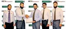  ??  ?? Amãna Bank CFO Ali Wahid hands over the sponsorshi­p agreement to Edex Expo 2020 Project Chairman Niroshan Dharmakant­ha in the presence of Amãna Bank Manager Corporate Communicat­ions and Marketing Azim Rali, Edex Nenapahana Director Rasika Galappatht­hy and Edex Nenapahana Assistant Director Maznavi Rumy