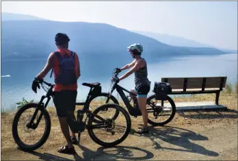  ?? J.P. SQUIRE/Special to The Daily Courier ?? This week’s Secret Okanagan Spot is this panoramic view (with a bench) on the Kal Crystal Waters Trail which connects Crystal Waters Road in Lake Country to Okanagan College’s Vernon Campus on Highway 97. The trailhead on Crystal Waters Road leads to a steep hill, so most use the Okanagan Rail Trail trailhead south of Kekuli Bay Provincial Park.